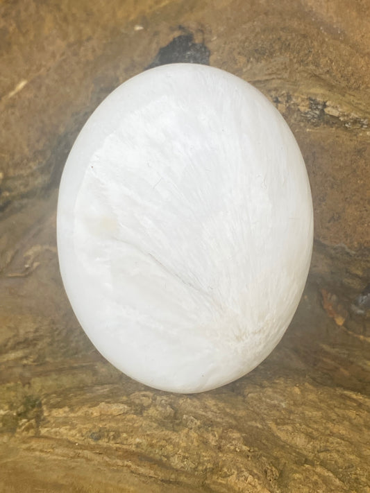 Scolecite Palm Stone for Deep Inner Peace, Meditation & Lucid Dreaming