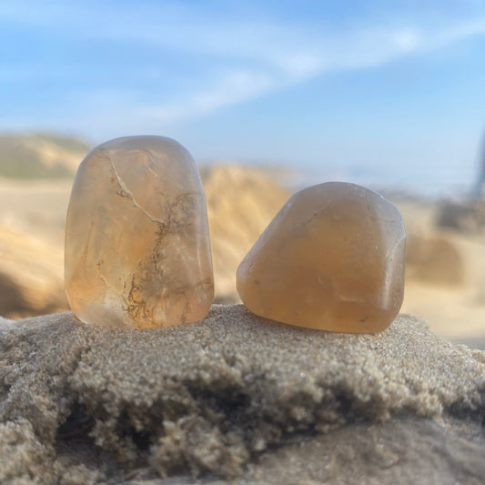 Natural Indian Citrine Crystal Healing Set for Stimulating Light & Creativity