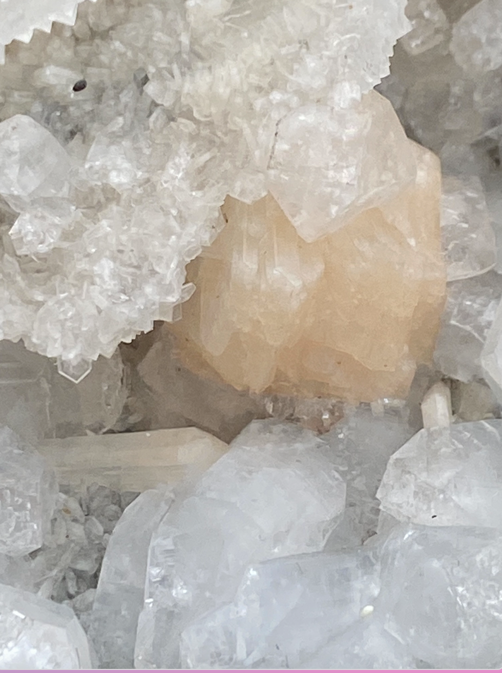 Apophyllite Geode with Stilbite for Connecting With Angelic & Interdimensional Beings