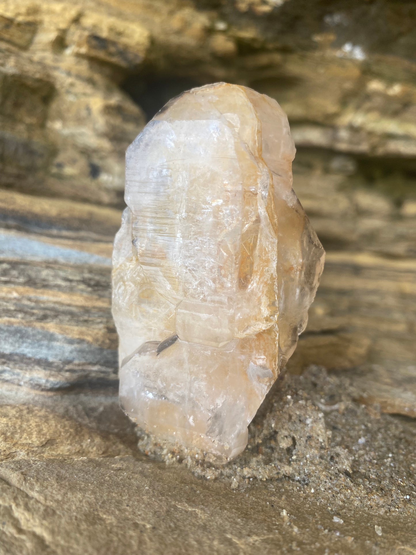 Golden Tabular Tibetan Quartz Master Warrior Crystal w/Digital Guidebook