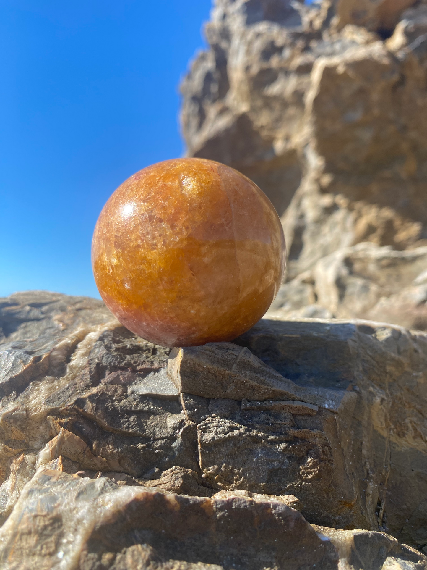 Satyaloka Yellow Azeztulite Crystal Sphere for Scrying, Activate & Refine Energy & Align with the Golden Ray