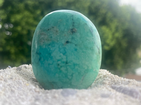 Brazilian Chrysoprase Palm Stone for Healing Heart Center & Maintaining Youth