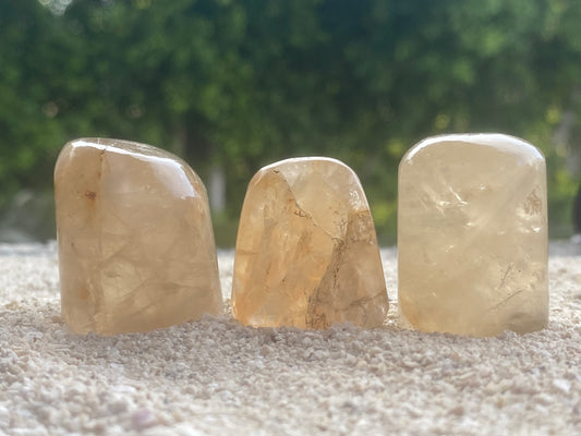 Natural Indian Citrine Crystal Healing Set for Stimulating Light, Self-Confidence, Joy & Inner Peace
