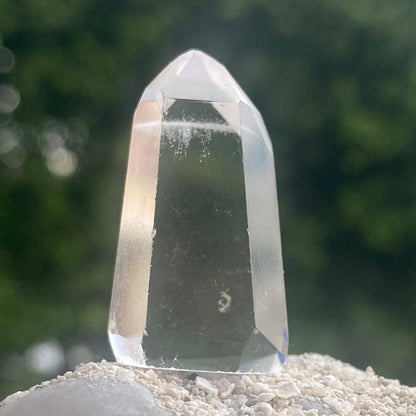 Brazilian Quartz Channeling Crystal Point with Mineral Inclusions