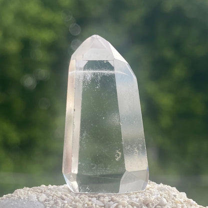 Brazilian Quartz Channeling Crystal Point with Mineral Inclusions