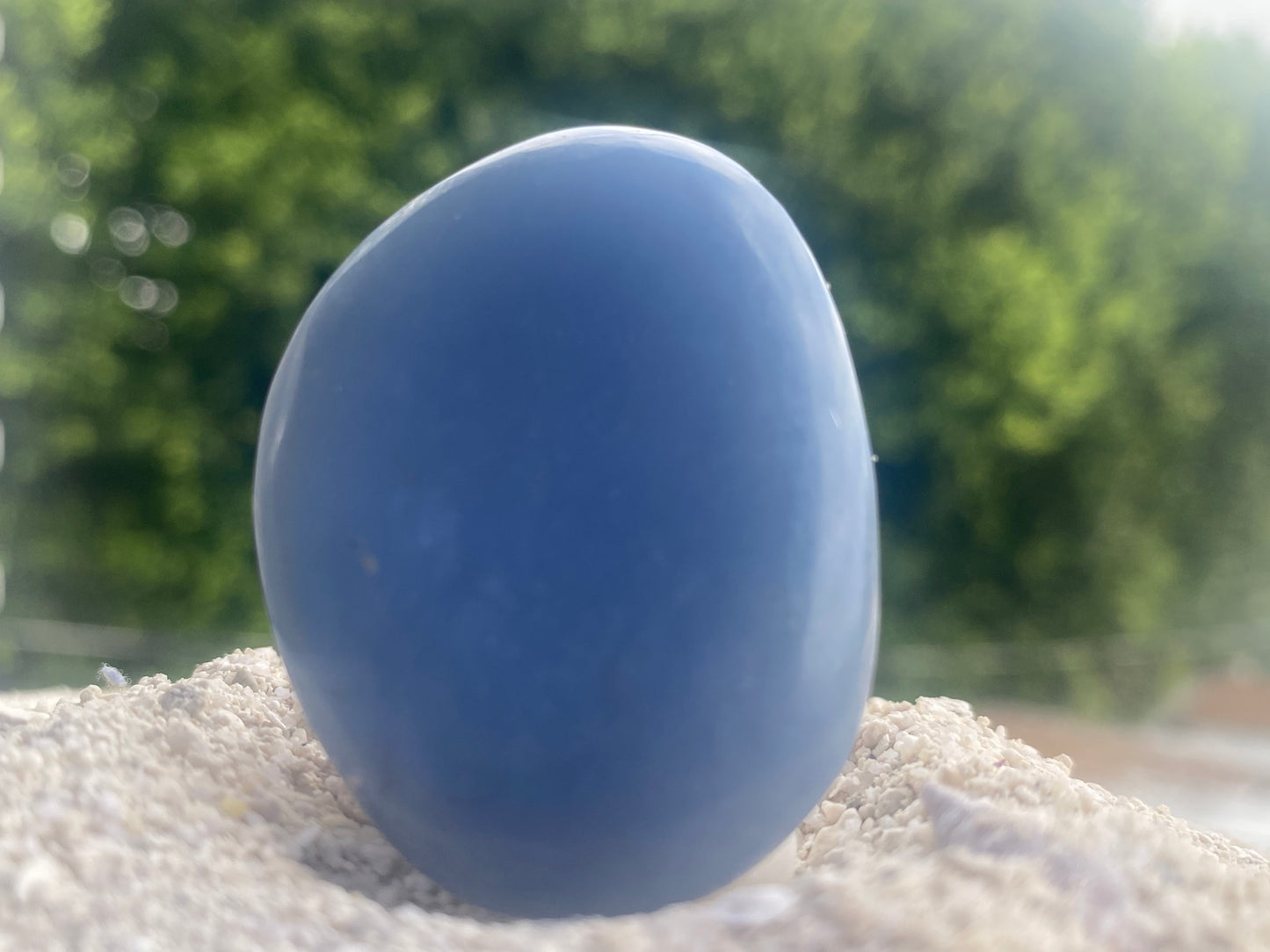 Angelite Palm Stone for Angelic Communication