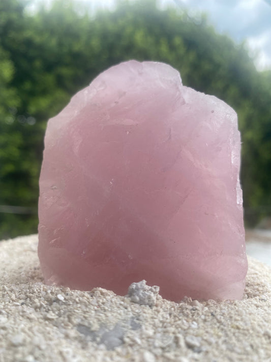 Raw Rose Quartz Crystal for Aligning with Unconditional Love