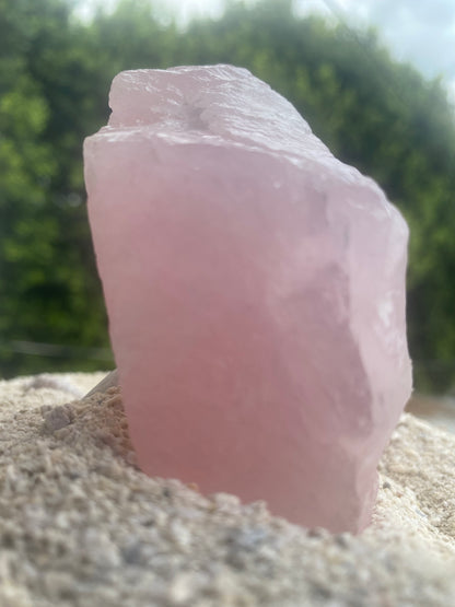 Raw Rose Quartz Crystal for Aligning with Unconditional Love