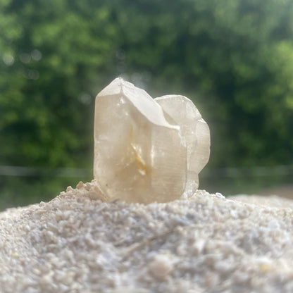 Golden Tibetan Quartz Tantric Twin Master Warrior Crystal