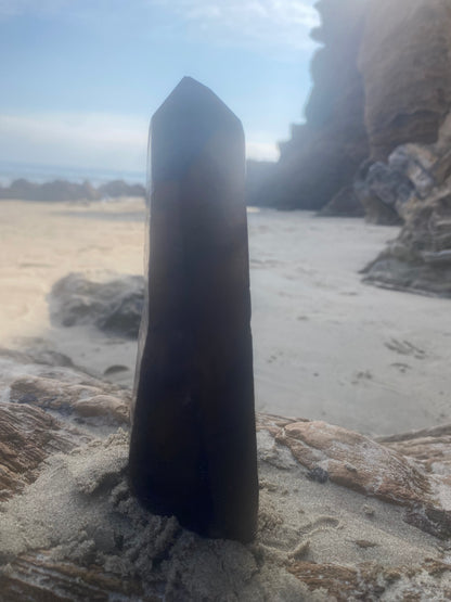 Brazilian Isis Smoky Quartz Master Warrior Crystal Generator Point for Grounding Light & Transmutation
