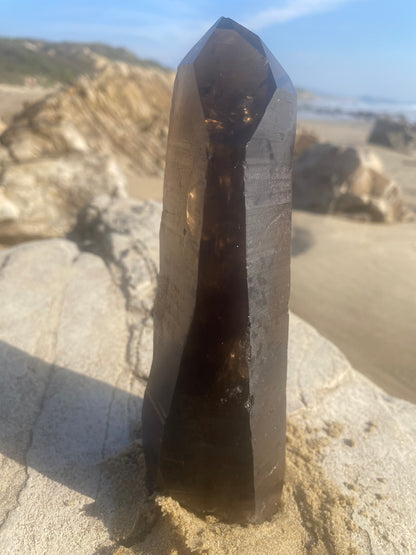 Brazilian Isis Smoky Quartz Master Warrior Crystal Generator Point for Grounding Light & Transmutation