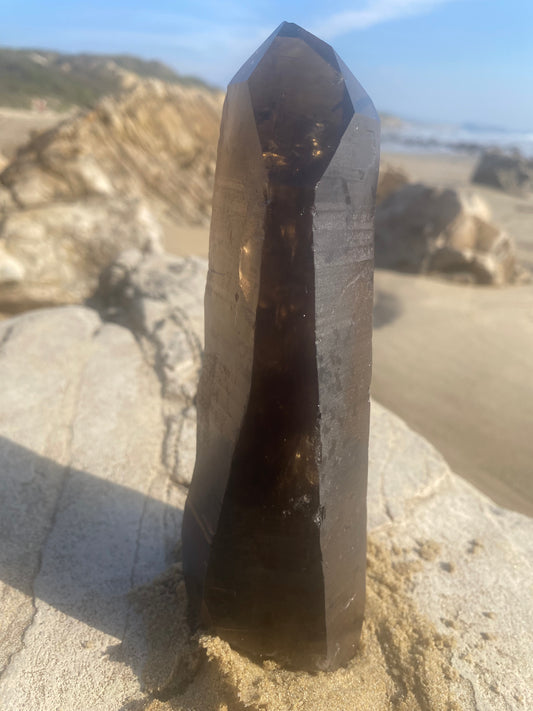 Brazilian Isis Smoky Quartz Master Warrior Crystal Generator Point for Grounding Light & Transmutation
