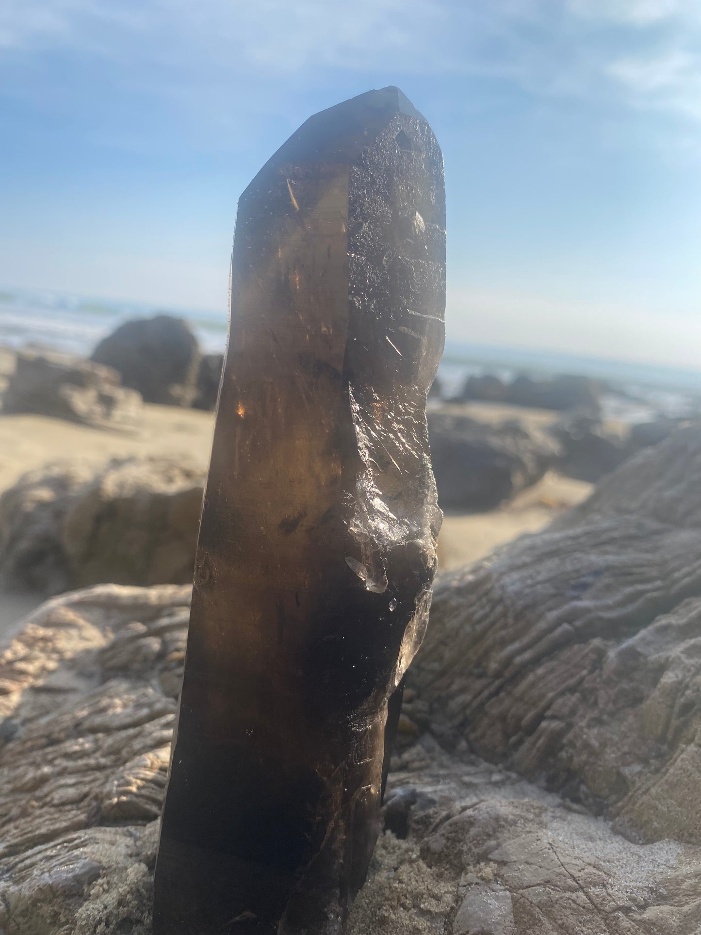 Brazilian Isis Smoky Quartz Master Warrior Crystal Generator Point for Grounding Light & Transmutation