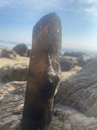 Brazilian Isis Smoky Quartz Master Warrior Crystal Generator Point for Grounding Light & Transmutation