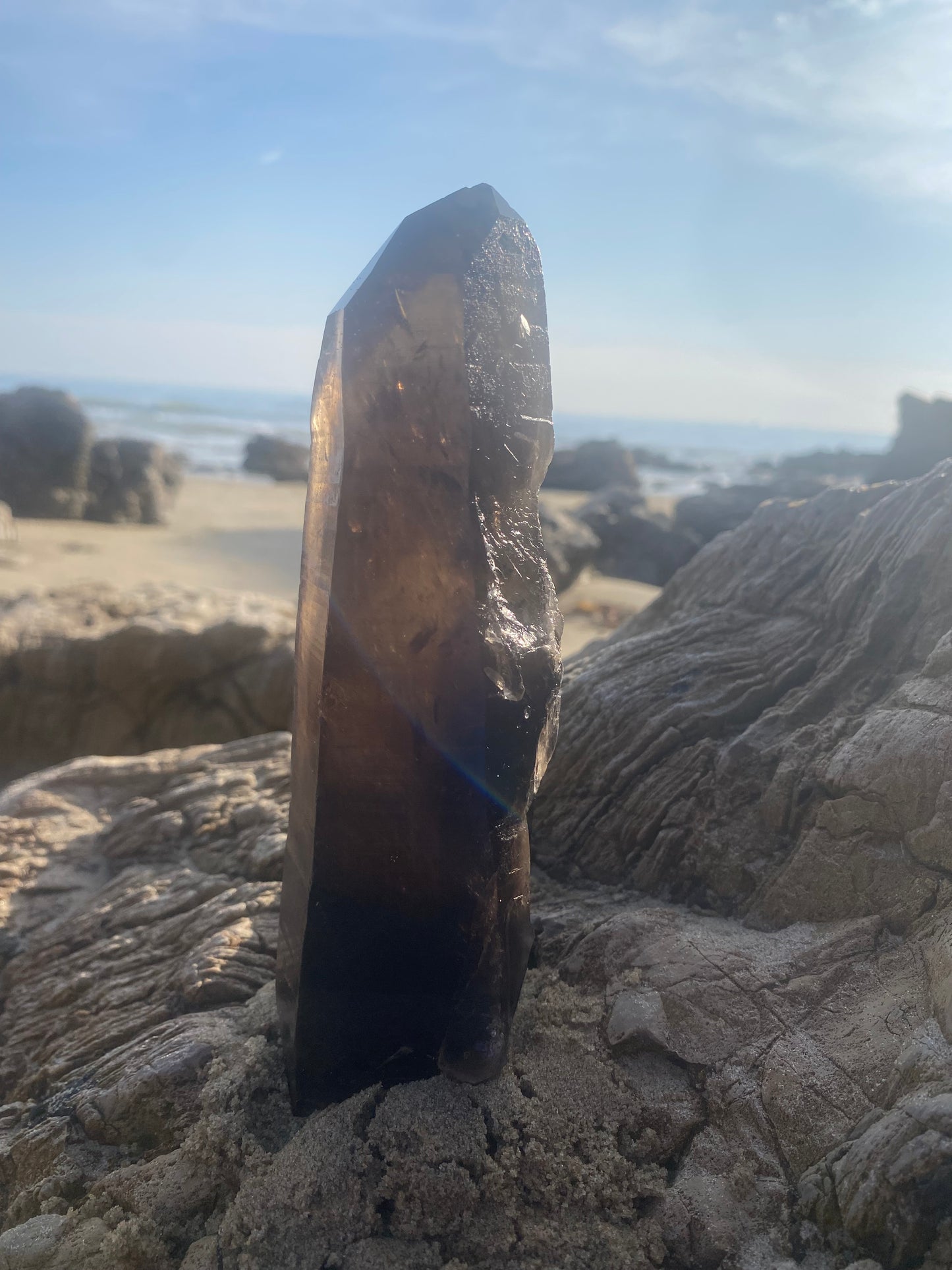 Brazilian Isis Smoky Quartz Master Warrior Crystal Generator Point for Grounding Light & Transmutation