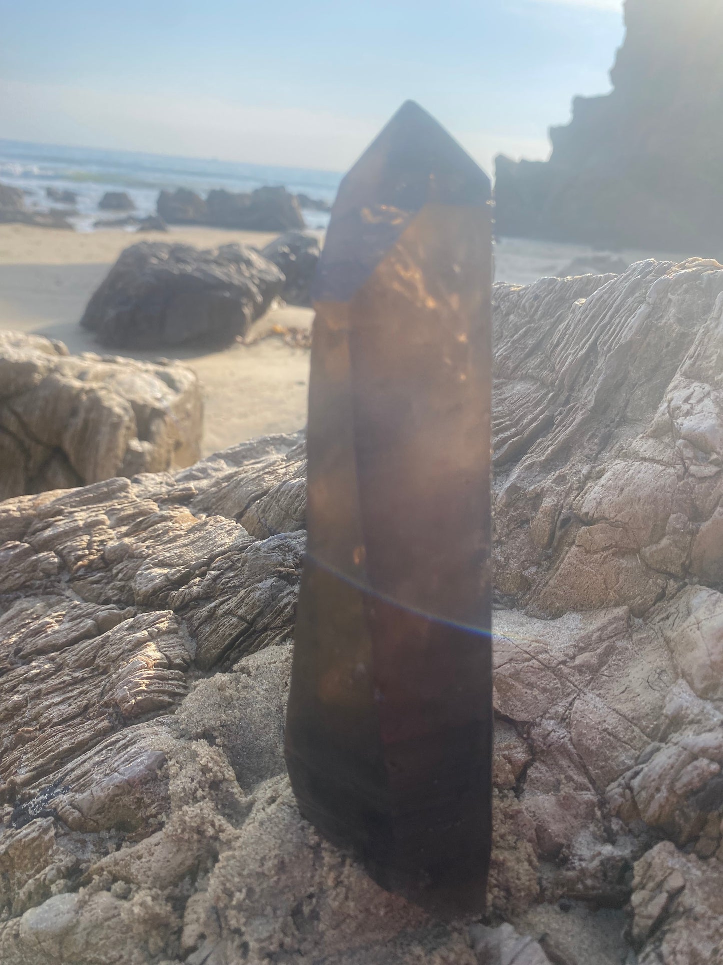 Brazilian Isis Smoky Quartz Master Warrior Crystal Generator Point for Grounding Light & Transmutation
