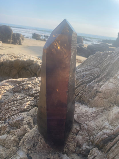 Brazilian Isis Smoky Quartz Master Warrior Crystal Generator Point for Grounding Light & Transmutation