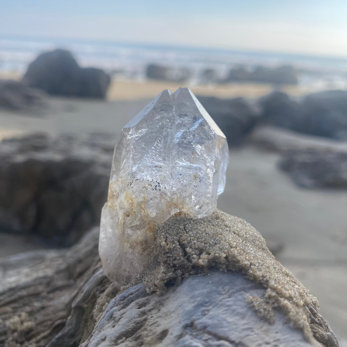 Tibetan Quartz Tantric Twin Master Warrior Crystal