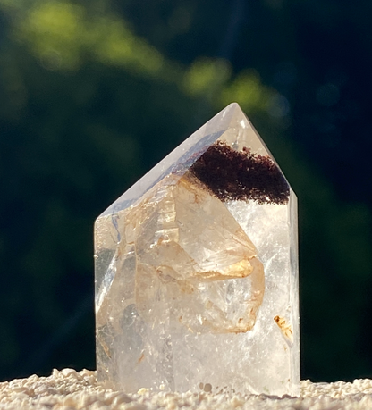 Brazilian Quartz Timelink Crystal Point with Mineral Inclusions for Healing w/ Elemental Spirits