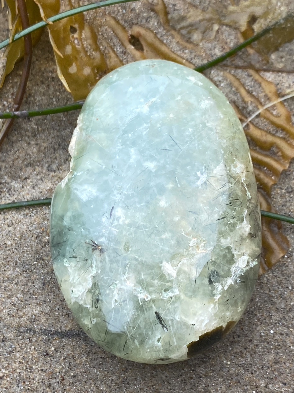 Prehnite with Epidote Inclusions for Healing the Heart and Connecting to Elemental Spirit Guides