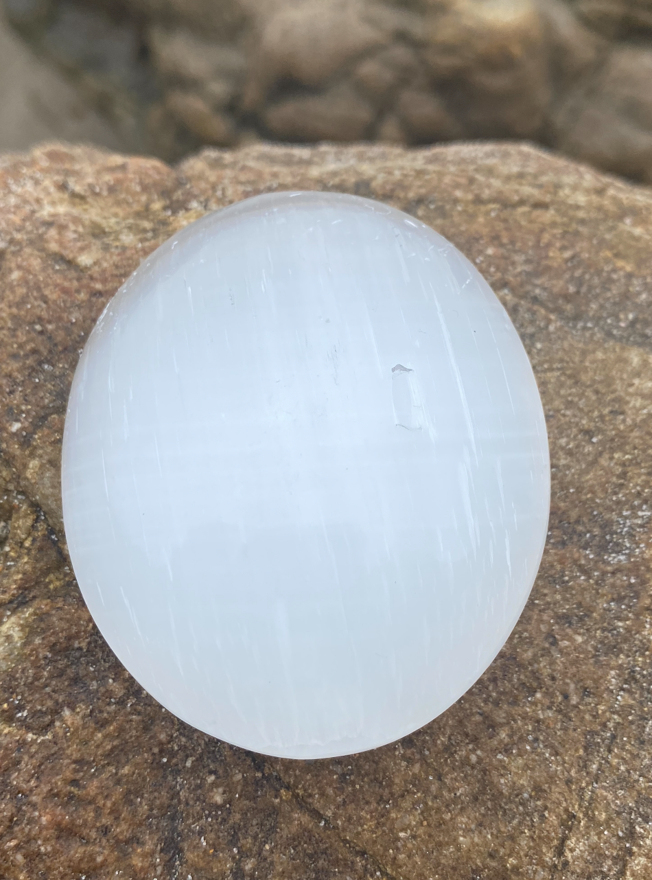 Selenite Crystal Palm Stone for Energy Healing Work & Spiritual Connection