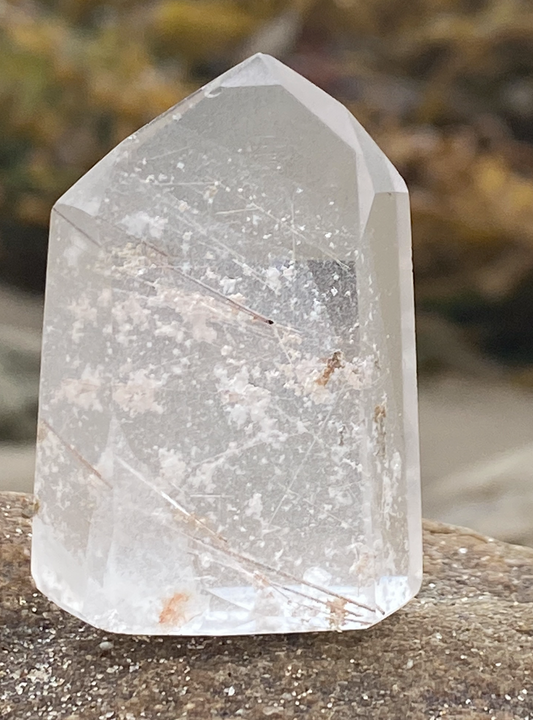 Rutilated Brazilian Quartz Channeling Crystal Point for Connecting with Elemental Spirits