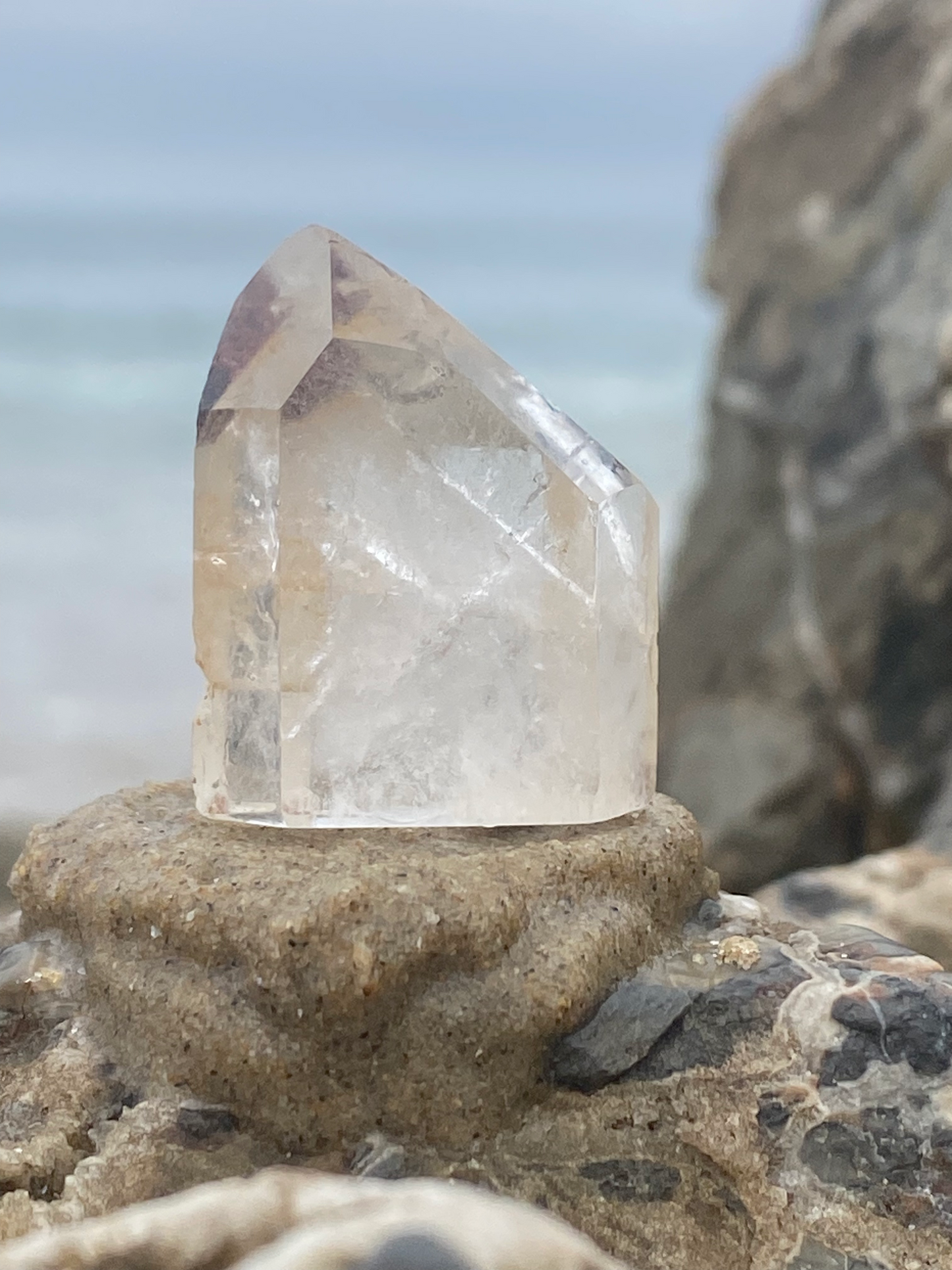 Brazilian Isis Quartz Timelink Manifestation Crystal Point with Iron Inclusions