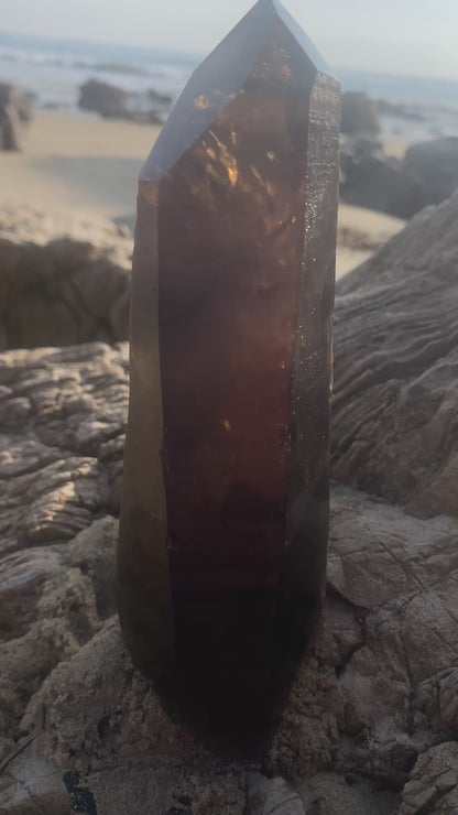 Brazilian Isis Smoky Quartz Master Warrior Crystal Generator Point for Grounding Light & Transmutation