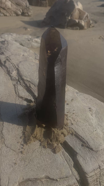 Brazilian Isis Smoky Quartz Master Warrior Crystal Generator Point for Grounding Light & Transmutation