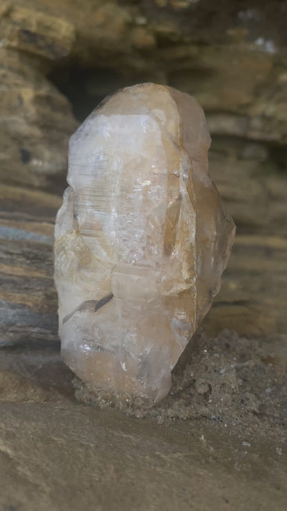 Golden Tabular Tibetan Quartz Master Warrior Crystal w/Digital Guidebook