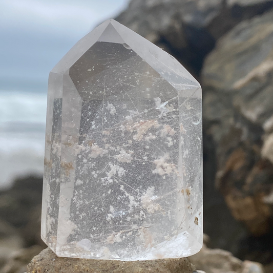 Rutilated Brazilian Quartz Crystal Point for Connecting with Elemental Spirits