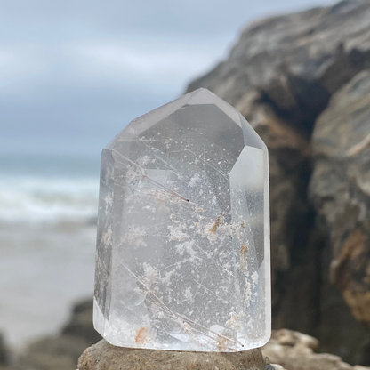 Rutilated Brazilian Quartz Crystal Point for Connecting with Elemental Spirits