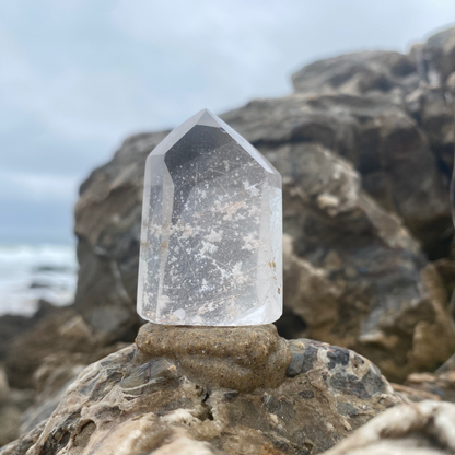 Rutilated Brazilian Quartz Crystal Point for Connecting with Elemental Spirits