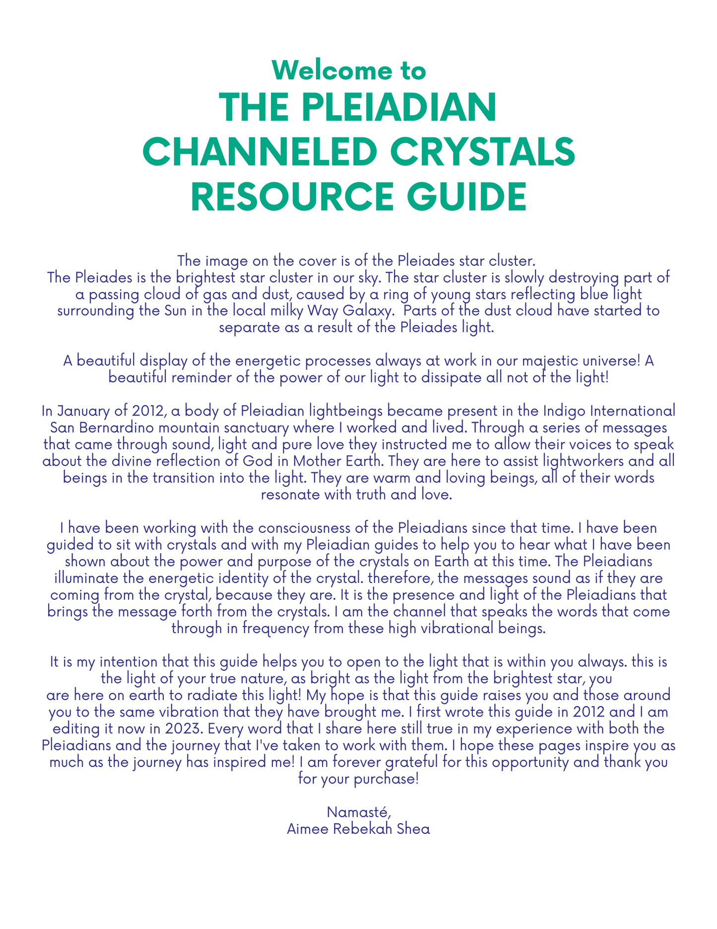 Pleiadian Channeled Crystals: Intuitive Crystal Reading